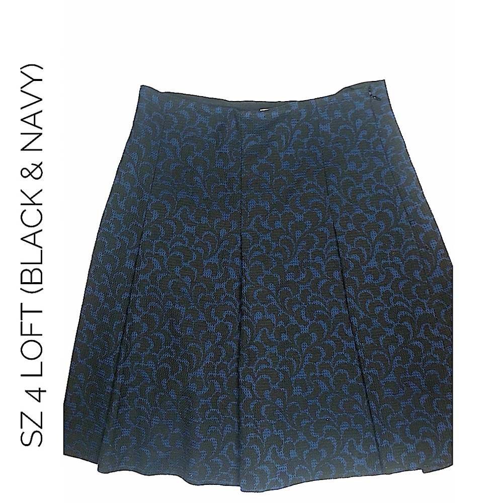 LOFT Sz 4 black and navy skirt